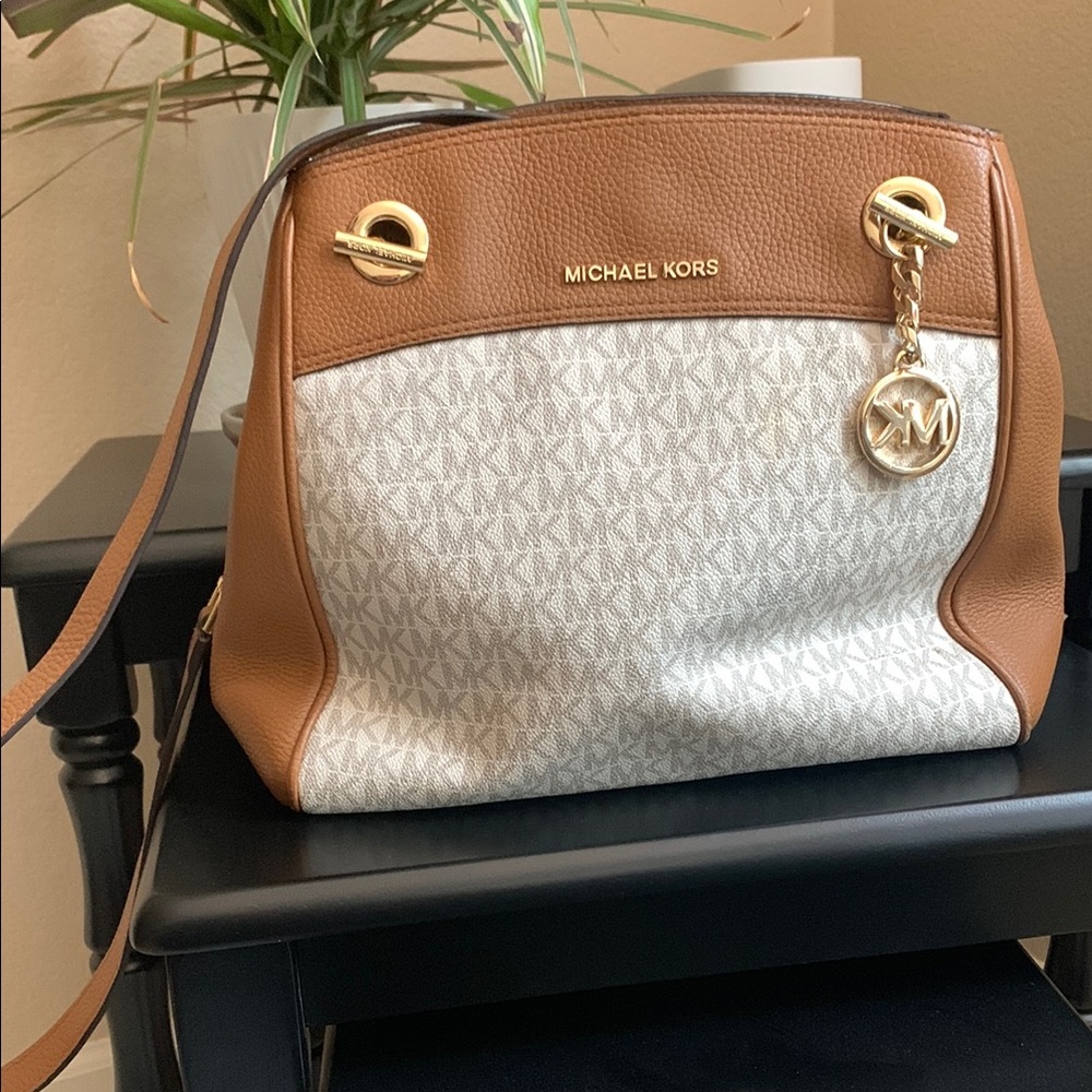 Michael Kors Brown and Cream Women's Bag
